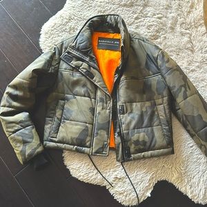 Cropped winter jacket! Camo! Size XS. Wore once!